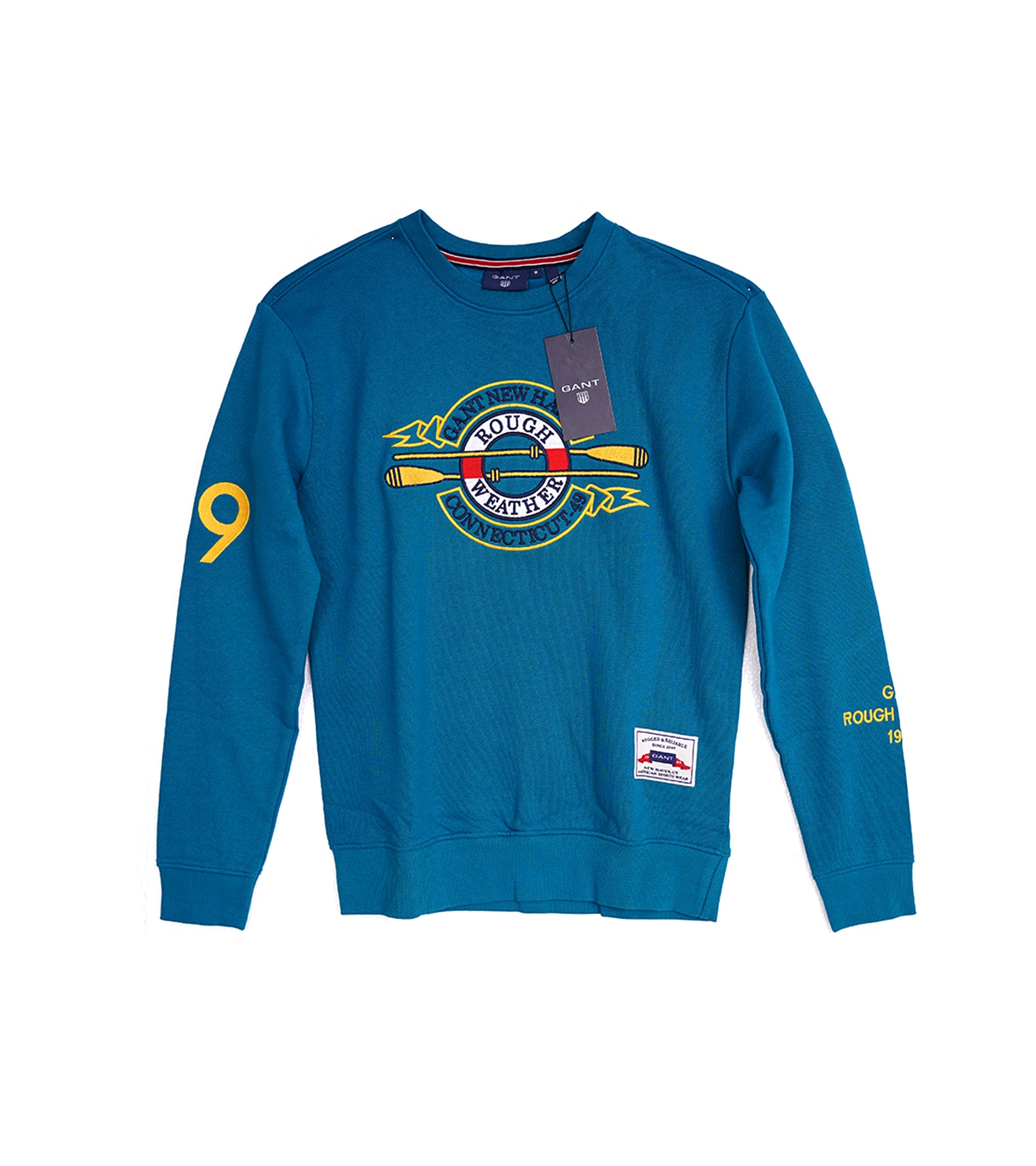 Gant Turquoise Sweatshirt with Vintage Logo and Number 9