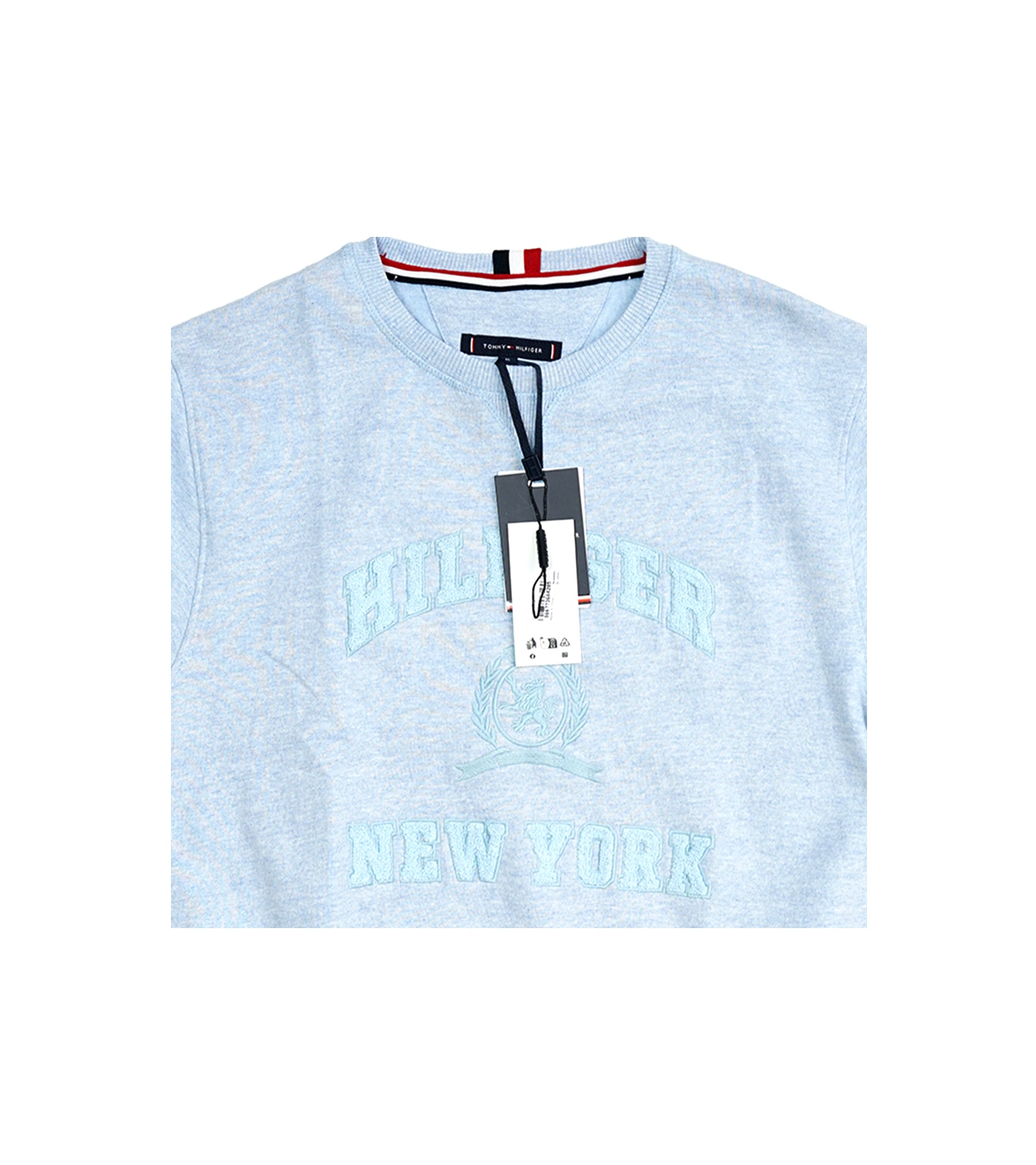 Tommy Hilfiger Sweatshirt | Light Blue Sweatshirt with HILFIGER NEW YORK Graphic