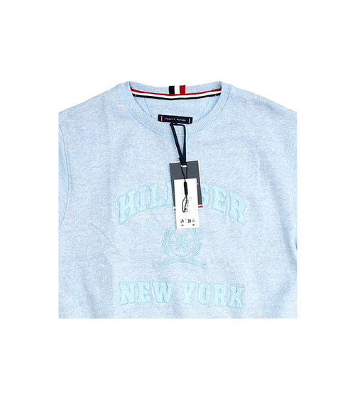 Tommy Hilfiger Sweatshirt | Light Blue Sweatshirt with HILFIGER NEW YORK Graphic