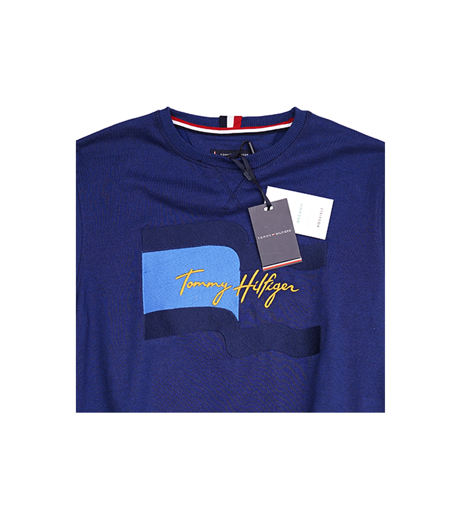 Tommy Hilfiger Navy Blue Sweatshirt with Colorful Logo Design
