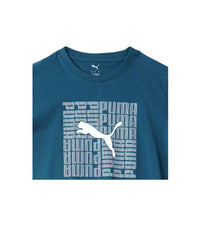Puma Round Neck T-Shirt - Teal with Bold Logo Graphic
