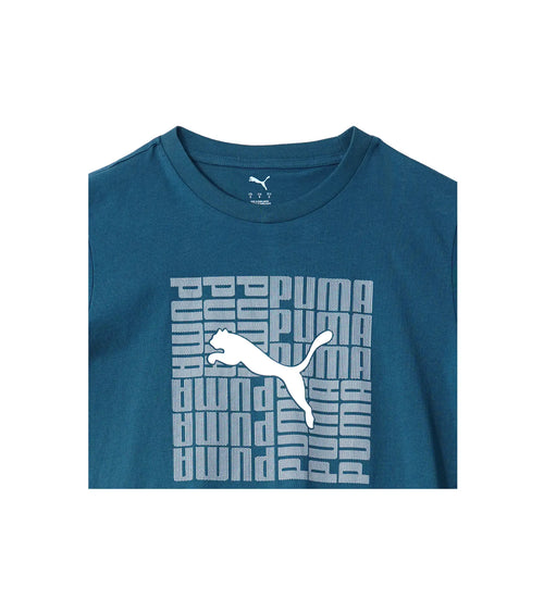 Puma Round Neck T-Shirt - Teal with Bold Logo Graphic