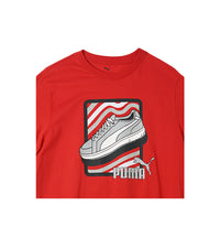 Puma Men's Red Graphic Sneakers T-Shirt