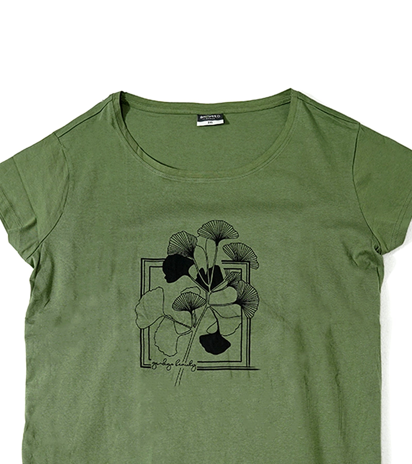H&M T-Shirt – Olive Green with Floral Print