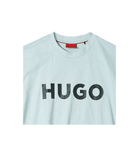 Hugo Round Neck T-Shirt - Light Blue with Bold "HUGO" Logo