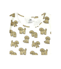 H&M Premium Round Neck | White T-Shirt with Puppy Print