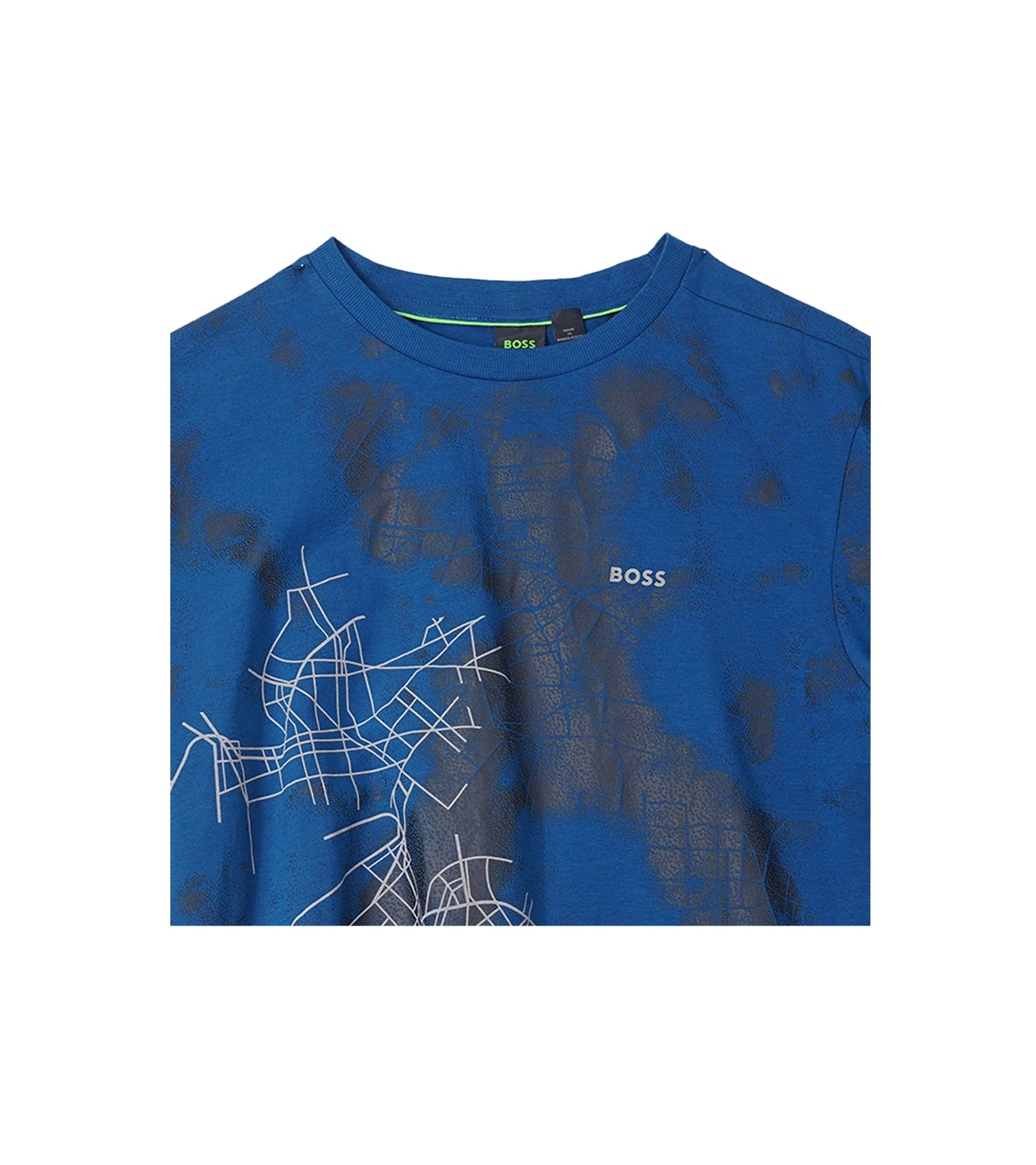 BOSS Men's Blue Graphic Logo T-Shirt