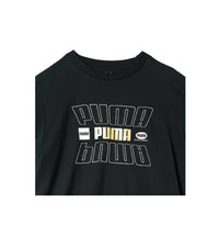 Puma Round Neck T-Shirt - Black with Bold Logo Graphic