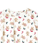 H&M Premium Round Neck T-Shirt – Grey Base with Playful Camping Bear Print | Soft Cotton, Relaxed Fit