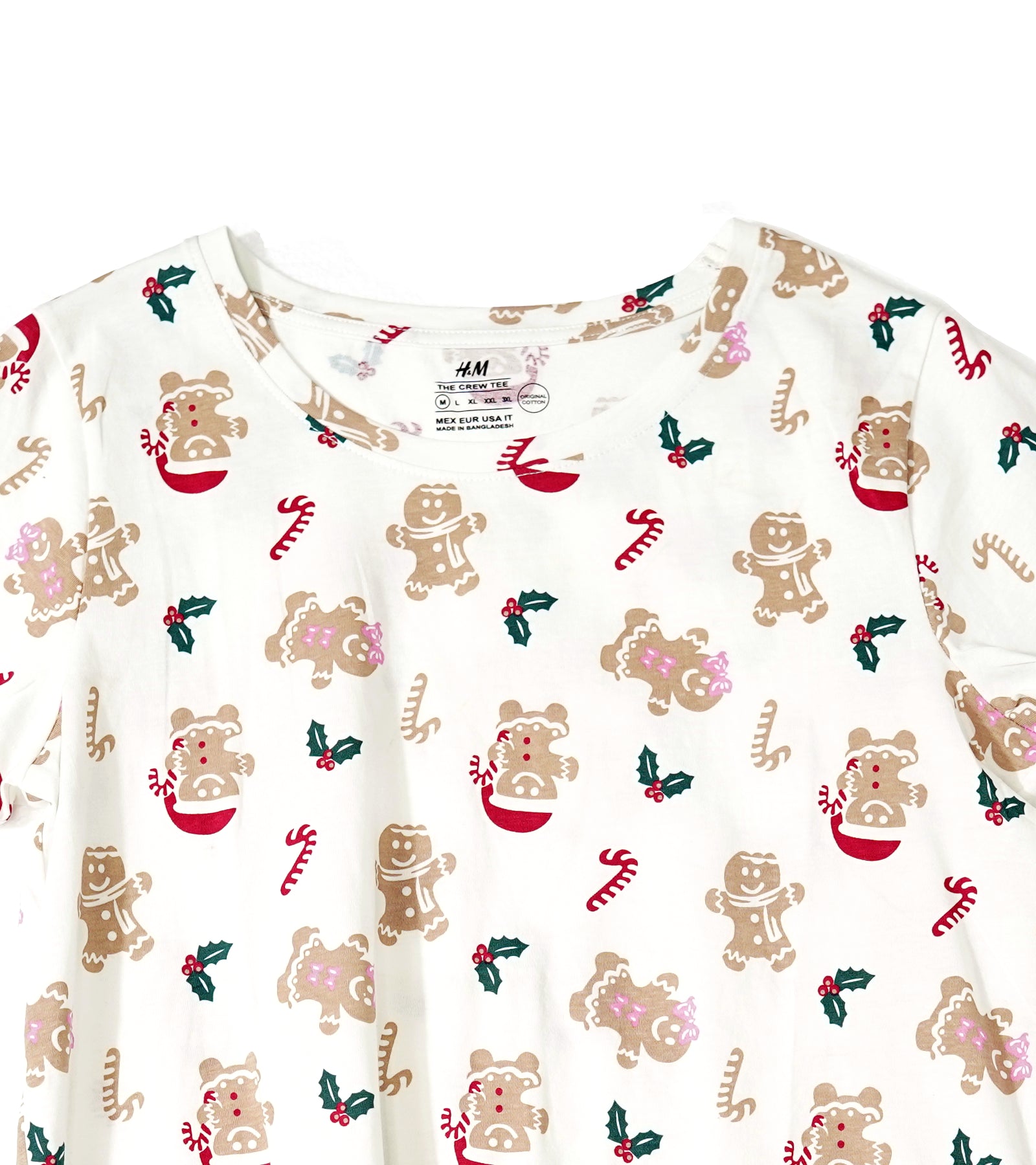 H&M Premium Round Neck T-Shirt – Grey Base with Playful Camping Bear Print | Soft Cotton, Relaxed Fit