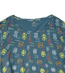 Blue Cotton T-Shirt with Sports Print – Casual Athletic Style