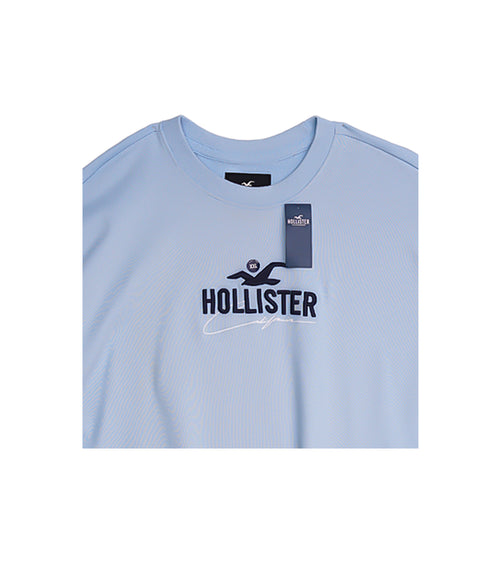 Hollister Men's Light Blue Logo Sweatshirt