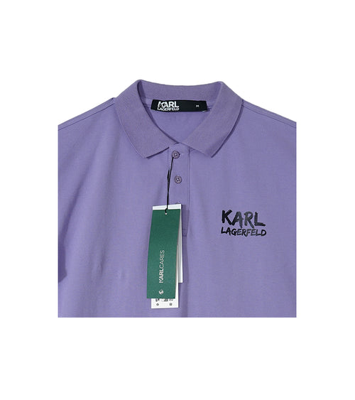 Karl Lagerfeld Premium Polo | Lavender Logo Polo Shirt
