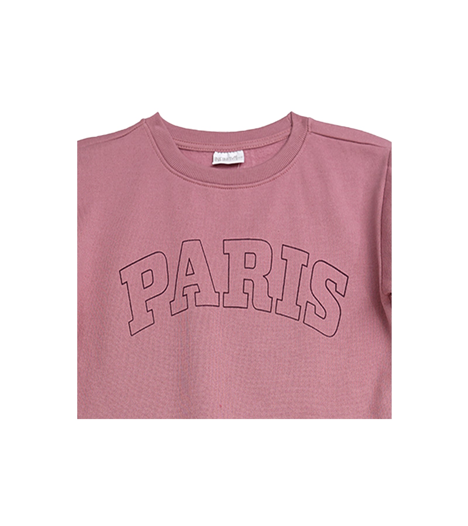 Infinity Sweat shirt | Pink Sweat shirt with Bold Paris Graphic