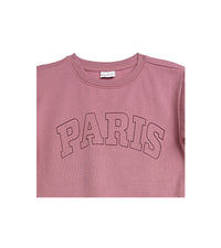 Infinity Sweat shirt | Pink Sweat shirt with Bold Paris Graphic