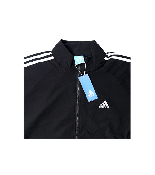 Adidas Premium Zipper Jacket | Black Zip Jacket with Three Stripes