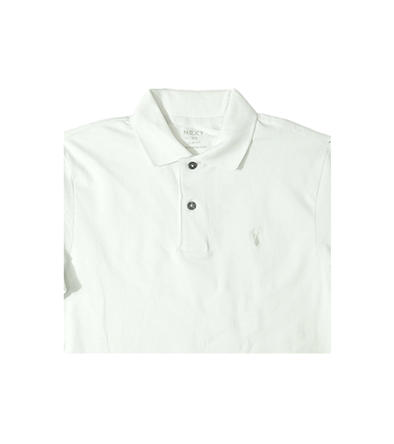 Next Polo Regular Fit Men's White Embroidered Polo Shirt