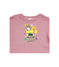 H&M Sweatshirt – Pink with Mardi Gras Print