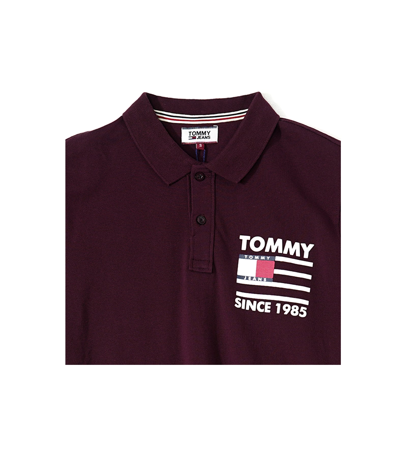 Tommy Jeans Premium Polo in Black with Red Stripes
