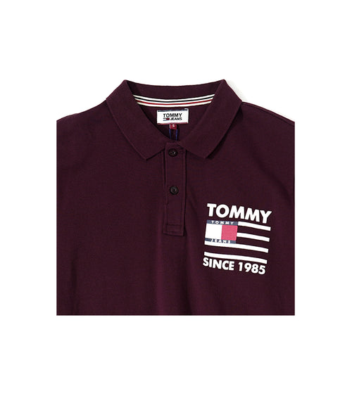 Tommy Jeans Premium Polo in Black with Red Stripes