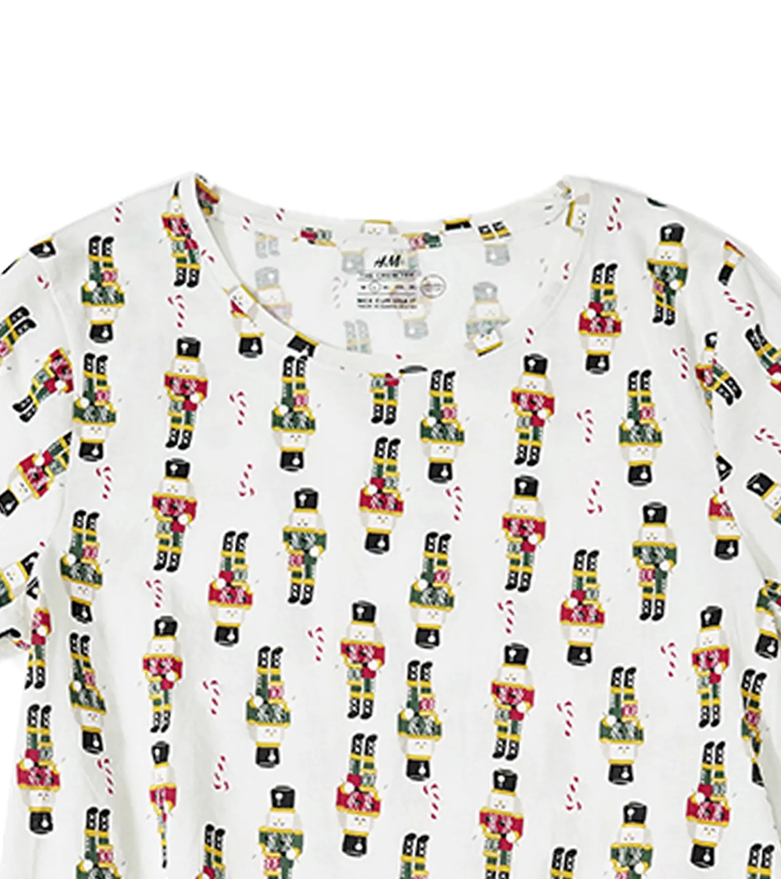 White Cotton T-Shirt with Colorful Nutcracker Print – Holiday Edition