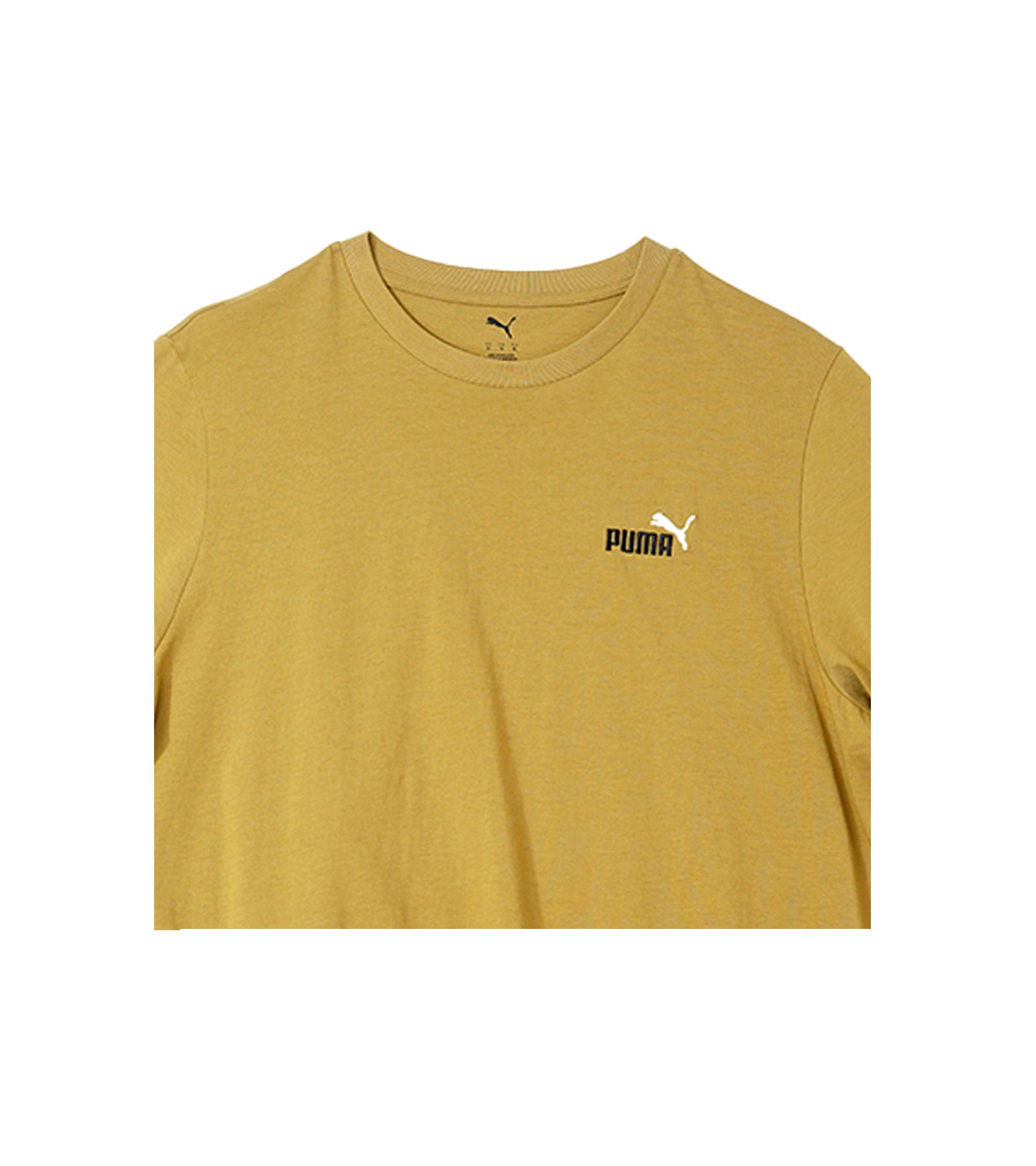 Puma Round Neck T-Shirt - Mustard Yellow with Small Logo