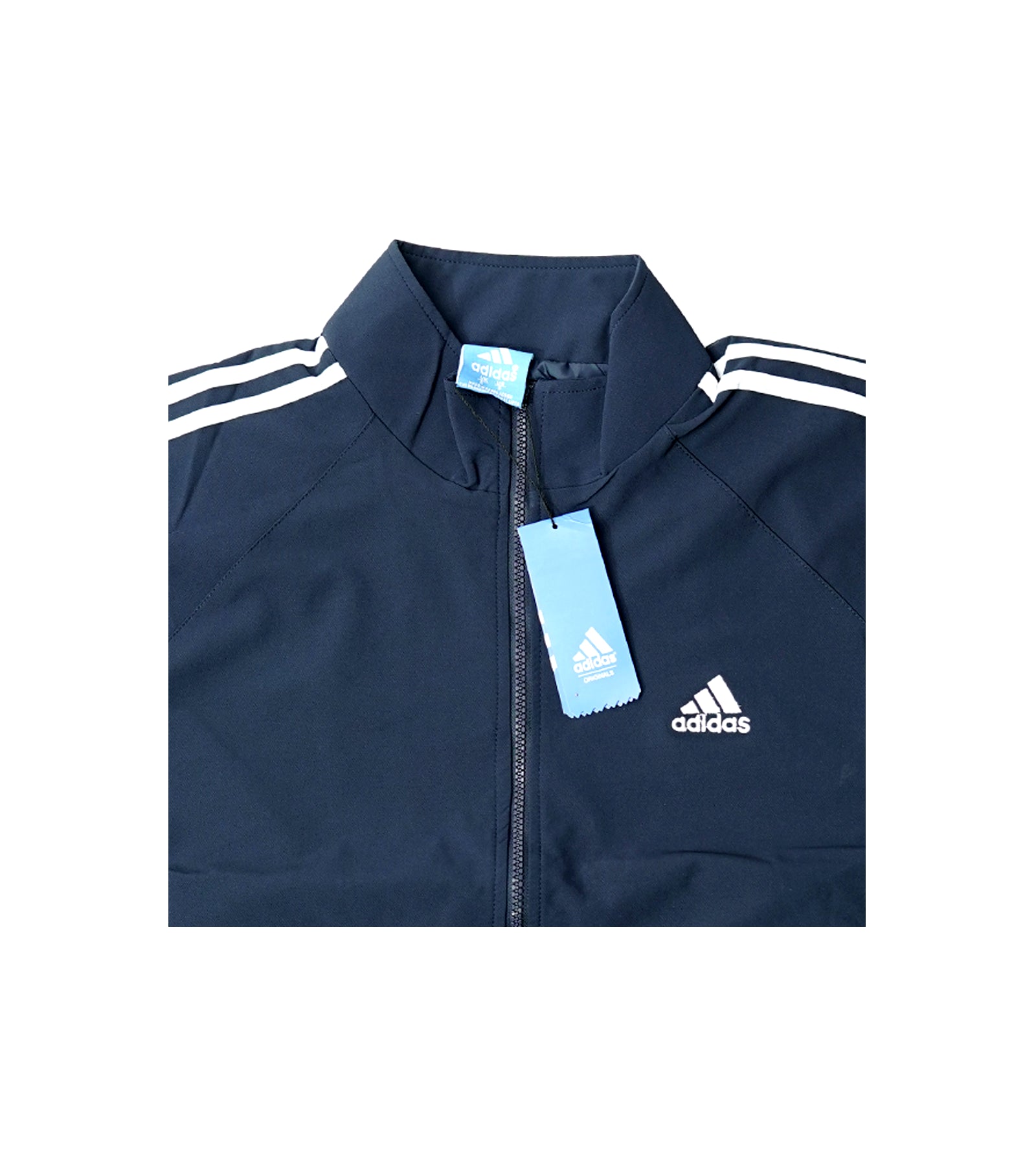Adidas Premium Zipper Jacket | Navy Blue Athletic Zip Jacket
