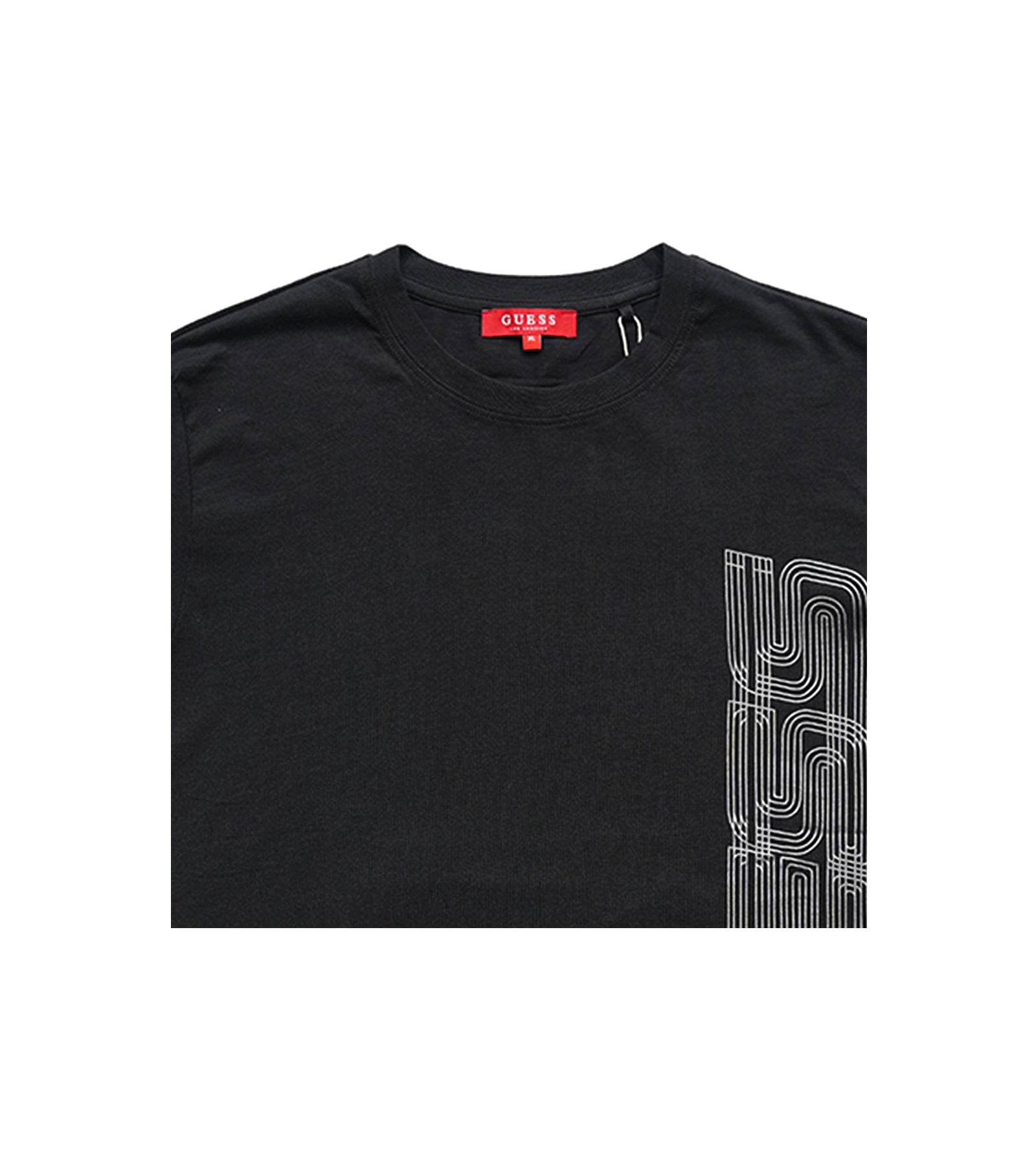 Guess Black Graphic Round Neck T-Shirt