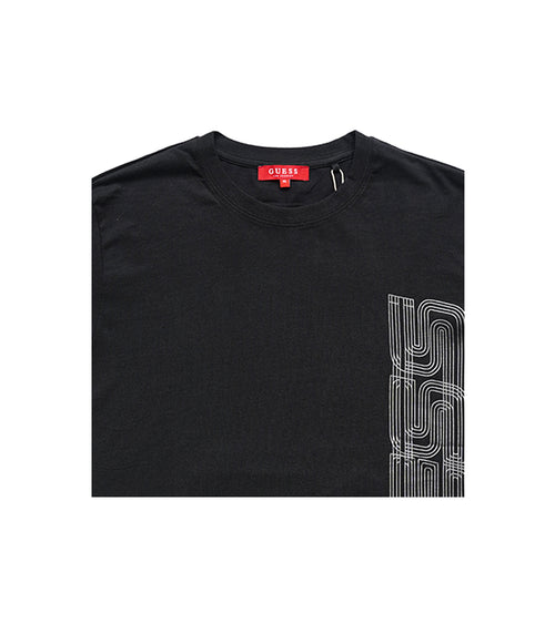 Guess Black Graphic Round Neck T-Shirt