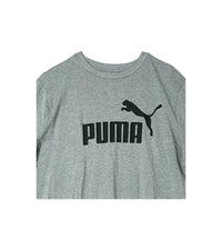 Puma Round Neck T-Shirt - Heather Grey with Bold Logo