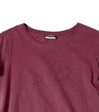 H&M T-Shirt – Burgundy with AMOR Print