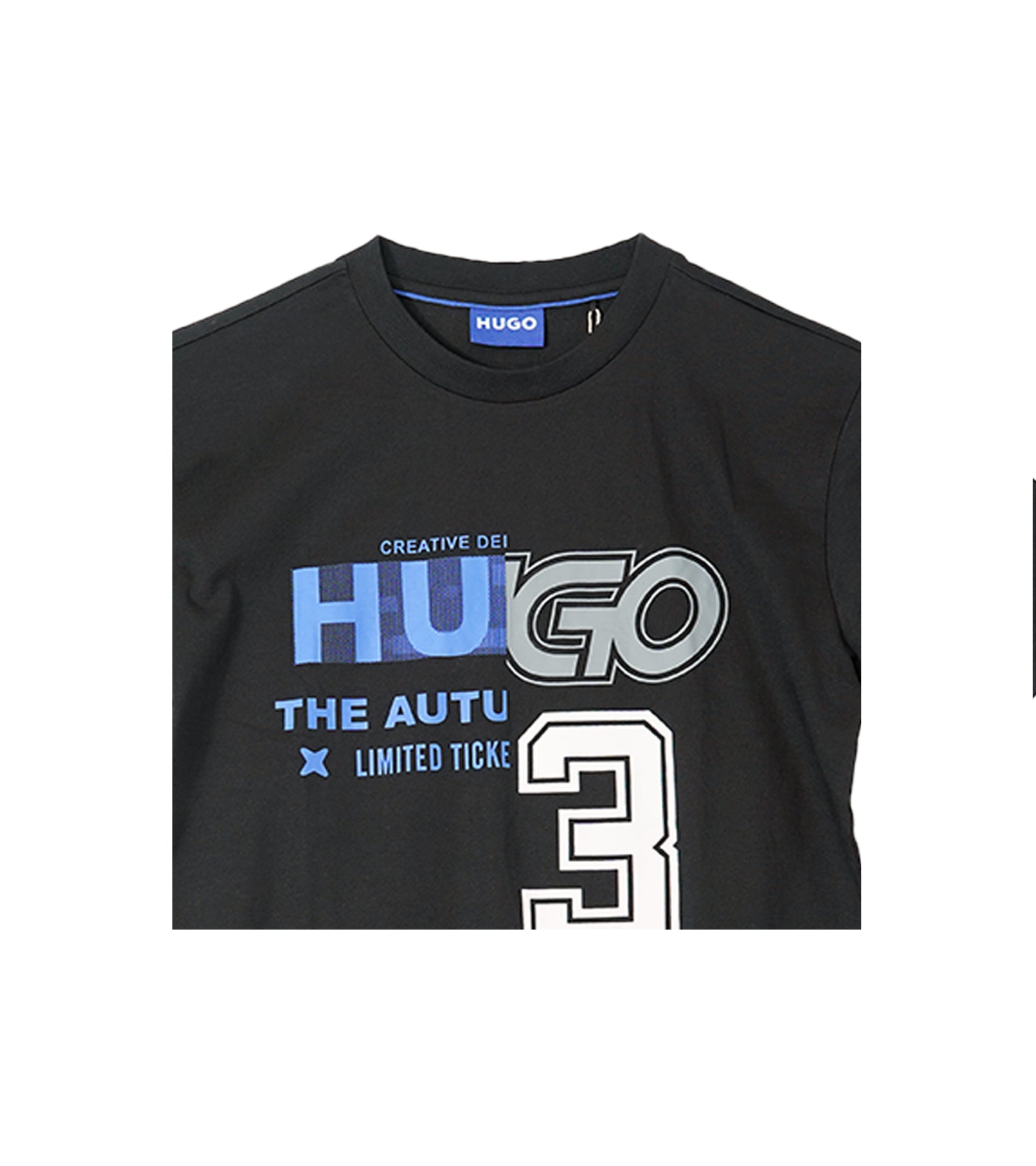 Hugo Creative Limited Edition Round Neck T-Shirt - Black with Bold Graphics