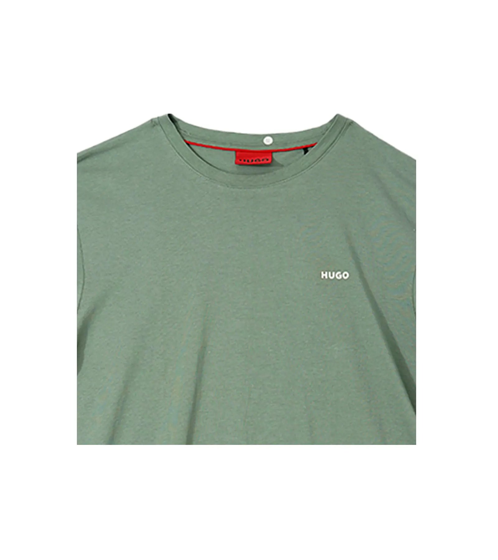 Hugo Round Neck T-Shirt - Olive Green with Subtle Logo