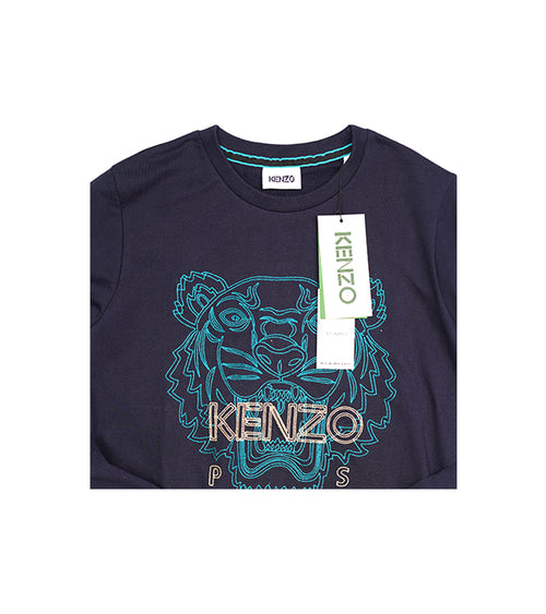Kenzo Sweatshirt | Navy Sweatshirt with Bold Tiger Print and Kenzo Paris Design