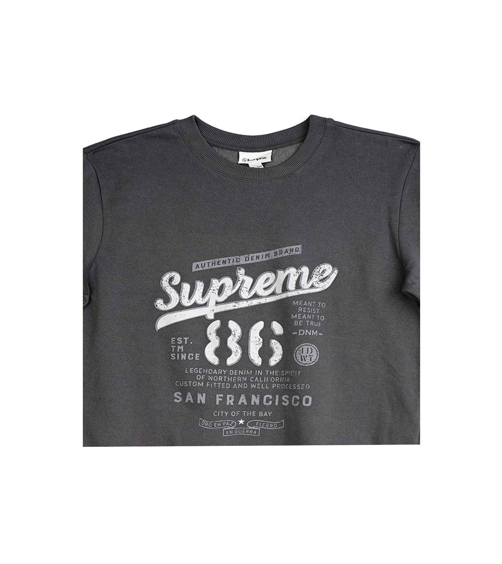 Supreme Sweatshirt - Charcoal Grey with San Francisco Graphic