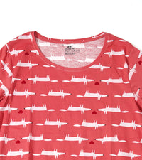 H&M Premium Round Neck | Red Submarine Print T-Shirt