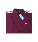 Adidas Premium Zipper Jacket | Maroon Zip Jacket with Three Stripes