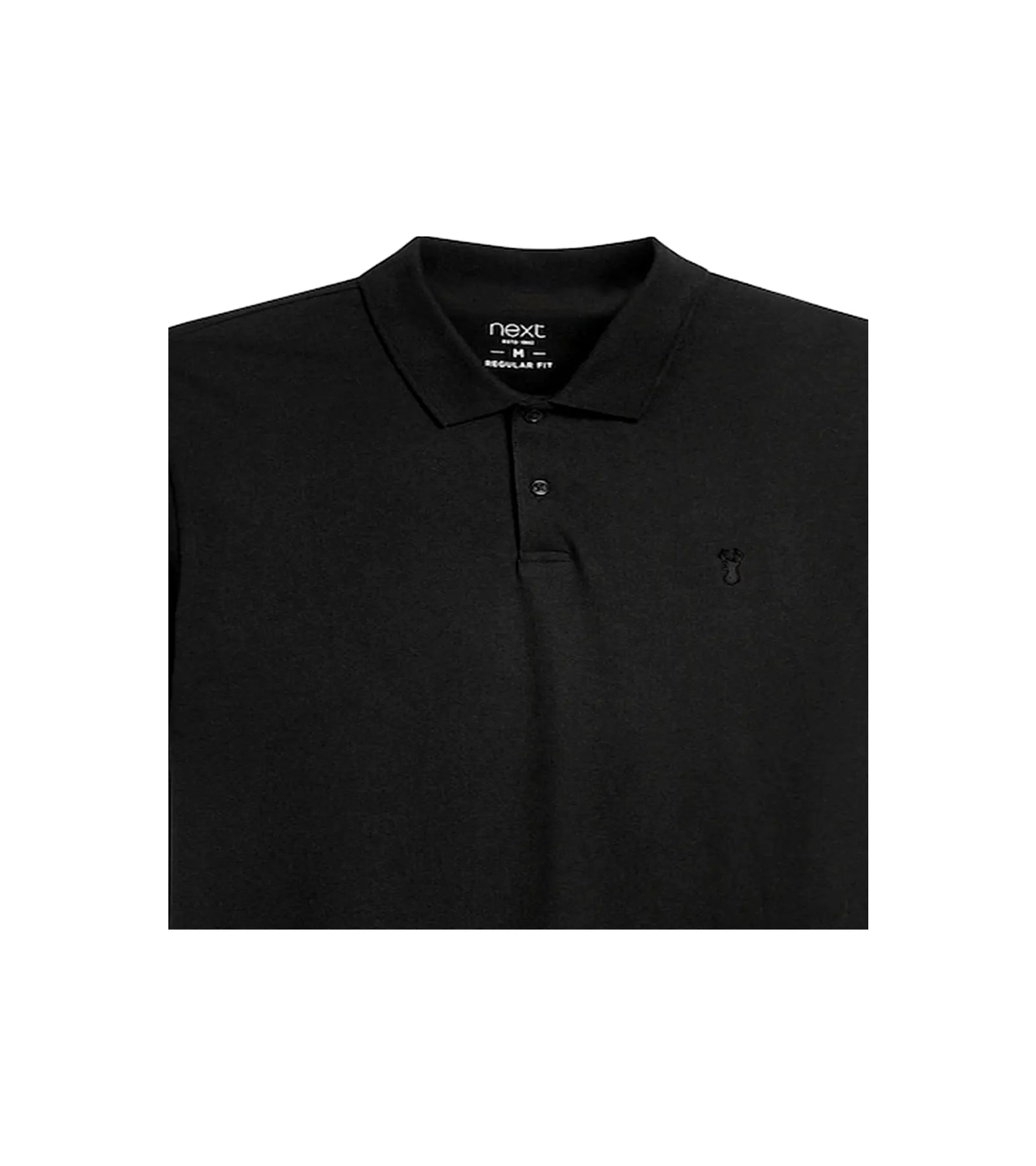 Next Men's Black Embroidered Polo Shirt