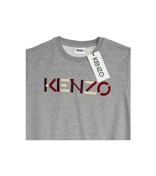 Kenzo Grey Sweatshirt with Multicolored "KENZO" Logo