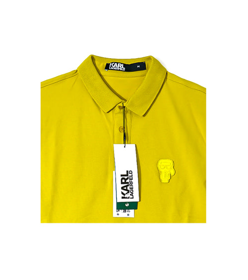 Karl Lagerfeld Premium Polo | Yellow Logo Polo Shirt