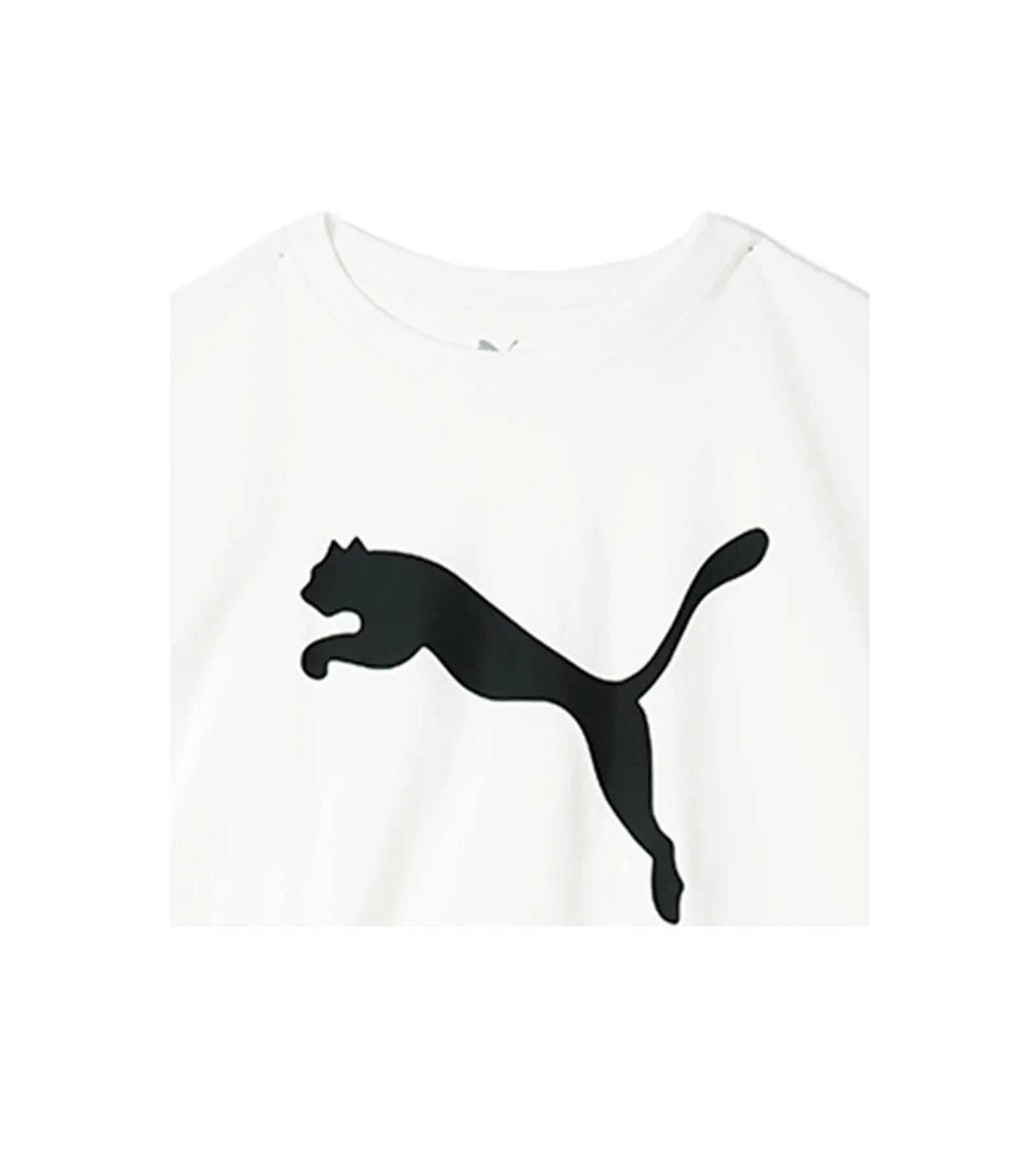 Puma Round Neck T-Shirt - White with Bold Logo Graphic