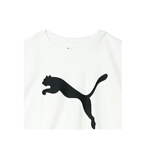 Puma Round Neck T-Shirt - White with Bold Logo Graphic