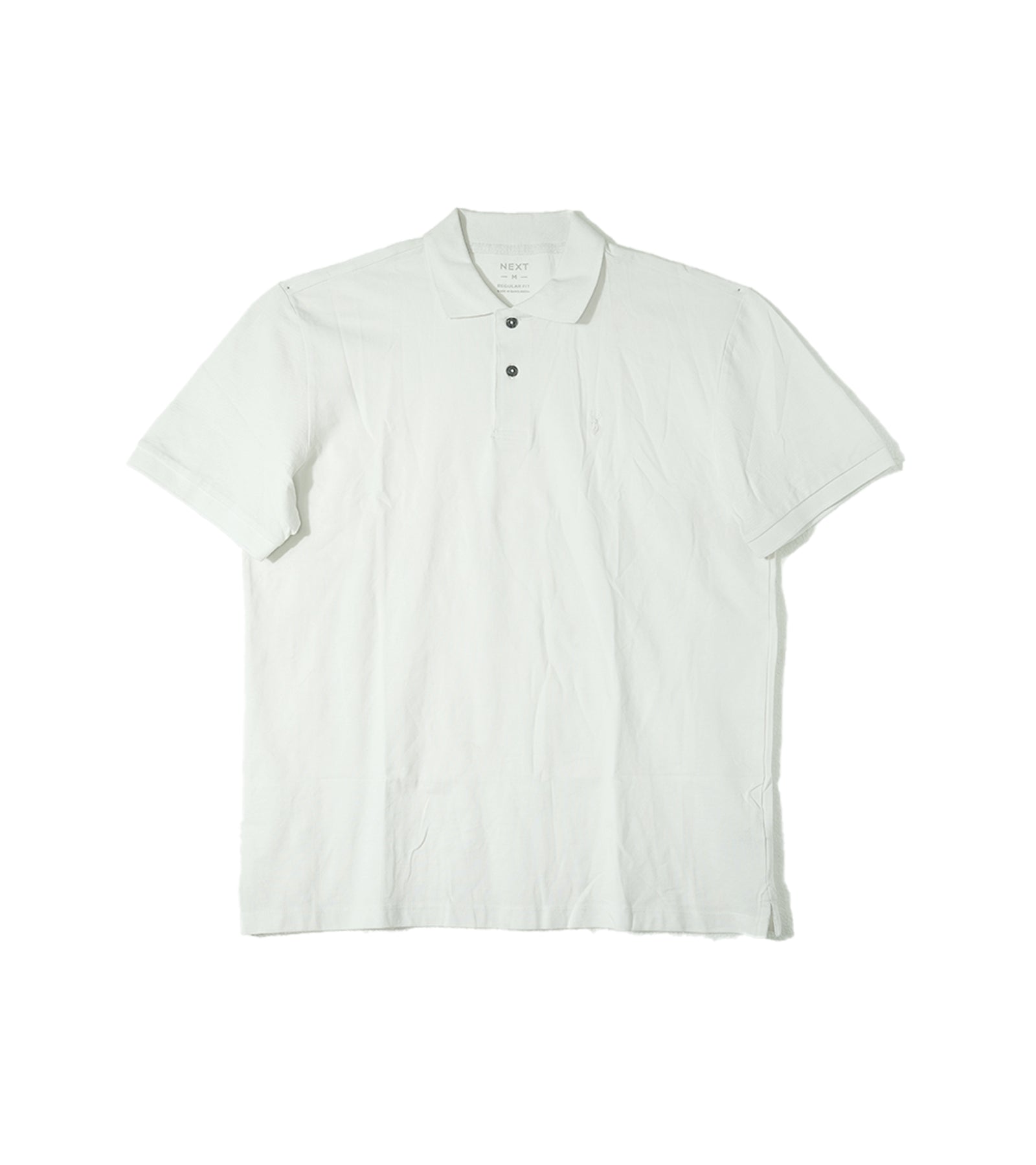 Next Polo Regular Fit Men's White Embroidered Polo Shirt