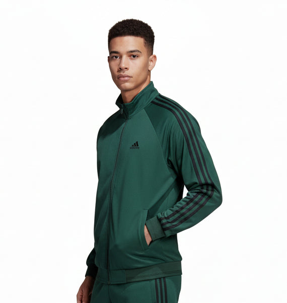 Adidas Premium Zipper Jacket | Green Athletic Zip Jacket